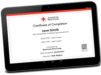 American Red Cross Digital Certificate https://www.attentivesafety.com/adult-and-pediatric-cpr-aed.html