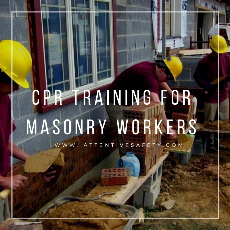 Group First Aid CPR AED Training for Masonry Workers